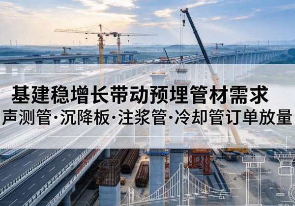 扶余基建稳增长带动预埋监测管材需求，声测管、沉降板、注浆管订单持续放量